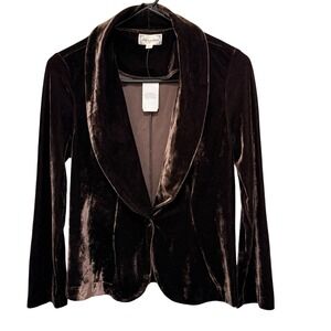 Velvet Shawl Collar Espresso Brown Jacket NWT S Coquette Whimsigoth